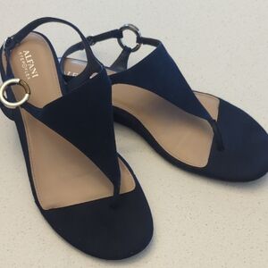 Alfani Hayden Navy Blue Sandals with Adjustable Strap and Suede Finish